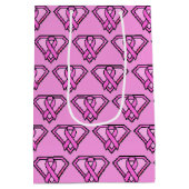Borstkanker Awareness Diamant Logo Roze Medium Cadeauzakje (Achterkant)