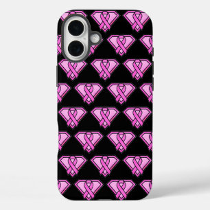 Borstkanker Awareness Diamond Logo Black iPhone 16 Plus Hoesje