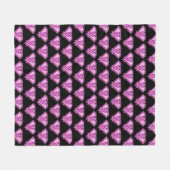 Borstkanker Awareness Diamond Logo Black Fleece Deken (Voorkant (Horizontaal))