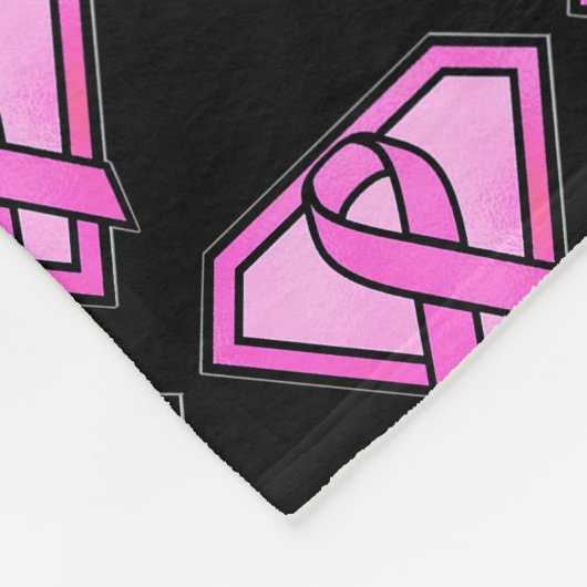 Borstkanker Awareness Diamond Logo Black Fleece Deken (Hoek)