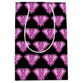 Borstkanker Awareness Diamond Logo Black Medium Cadeauzakje (Voorkant)
