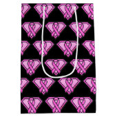 Borstkanker Awareness Diamond Logo Black Medium Cadeauzakje (Achterkant)