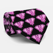 Borstkanker Awareness Diamond Logo Black Stropdas (Opgerold)