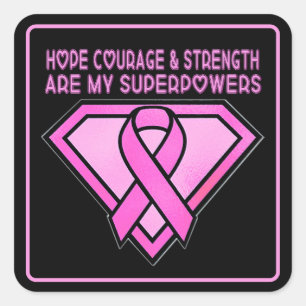 Borstkanker Awareness Diamond Logo Black Vierkante Sticker