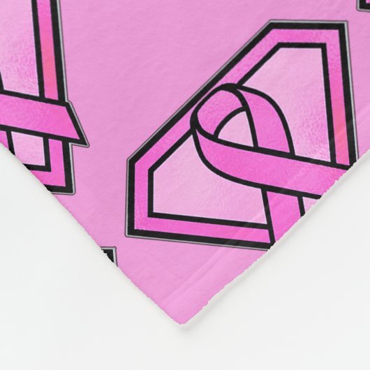 Borstkanker Awareness Diamond Logo Pink Fleece Deken (Hoek)