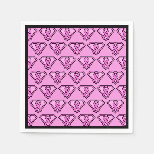 Borstkanker Awareness Diamond Logo Pink Servet (Voorkant)