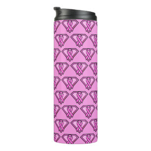 Borstkanker Awareness Diamond Logo Pink Thermosbeker
