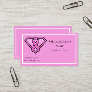 Borstkanker Awareness Diamond Logo Pink Visitekaartje