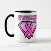 Borstkanker Awareness Diamond Logo White Mok (Links)