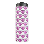 Borstkanker Awareness Diamond Logo White Thermosbeker (Voorkant)