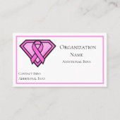 Borstkanker Awareness Diamond Logo White Visitekaartje (Voorkant)