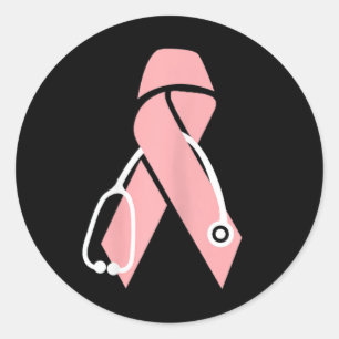 Borstkanker Awareness Doctor Stethoscope Pink Ri Ronde Sticker