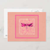 Borstkanker Awareness Dragonfly Briefkaart (Voorkant / Achterkant)