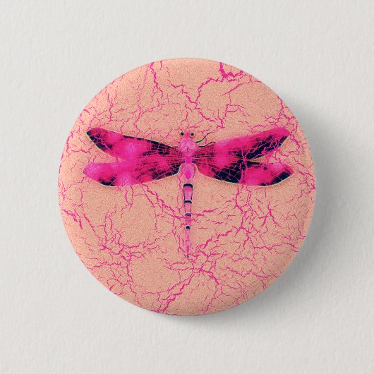 Borstkanker Awareness Dragonfly Ronde Button 5,7 Cm (Voorkant)