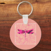 Borstkanker Awareness Dragonfly Sleutelhanger (Voorkant)