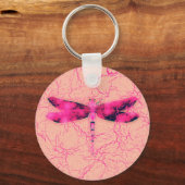 Borstkanker Awareness Dragonfly Sleutelhanger (Voorkant)