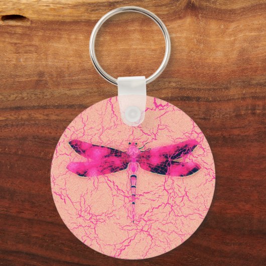 Borstkanker Awareness Dragonfly Sleutelhanger (Voorkant)