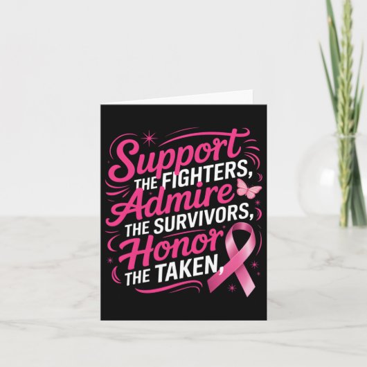 Borstkanker Awareness Fighters Overlevenden Eer T Kaart (Voorkant)