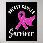 Borstkanker Awareness Giften Women Survivor Pink Poster (Voorkant)