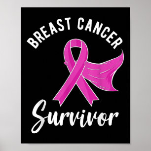 Borstkanker Awareness Giften Women Survivor Pink Poster