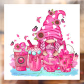 Borstkanker Awareness Gnome Raamsticker (Vel 2)