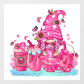 Borstkanker Awareness Gnome Raamsticker (Vel)