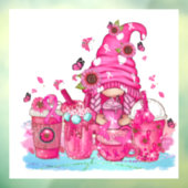 Borstkanker Awareness Gnome Raamsticker (Vel 3)