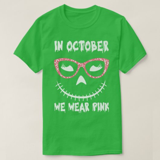 Borstkanker Awareness Halloween Jack O'Lantern P T-shirt (Design voorkant)