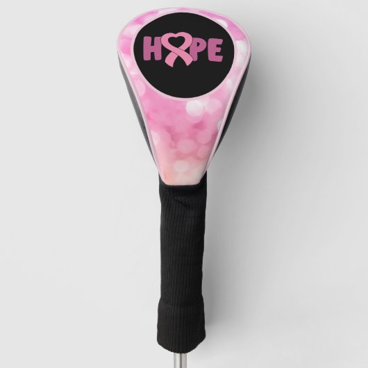 Borstkanker Awareness HOPE Golfheadcover (Voorkant)