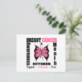 Borstkanker AWARENESS Maand Butterfly Briefkaart (Staand voorkant)