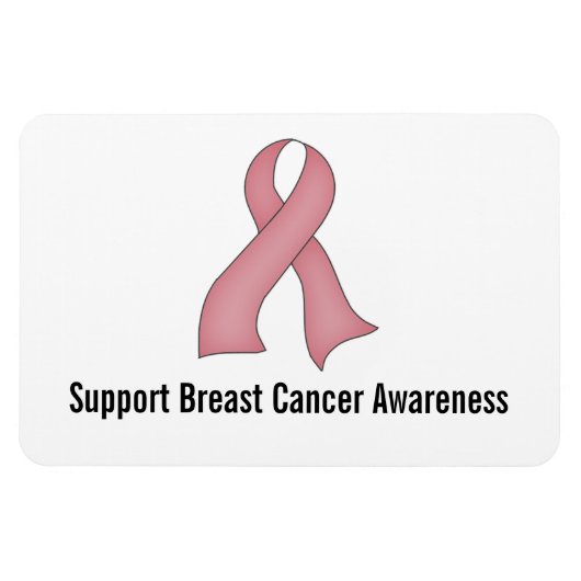 Borstkanker Awareness (medium roze) Magnet Magneet (Horizontaal)