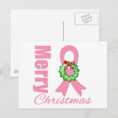 Borstkanker Awareness Merry Kerstlint Feestdagenkaart (Voorkant / Achterkant)