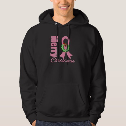 Borstkanker Awareness Merry Kerstlint Hoodie (Voorkant)
