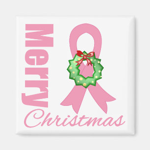 Borstkanker Awareness Merry Kerstlint Magneet