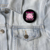 Borstkanker Awareness Month Groovy Pink Design F Ronde Button 5,7 Cm (In situ)