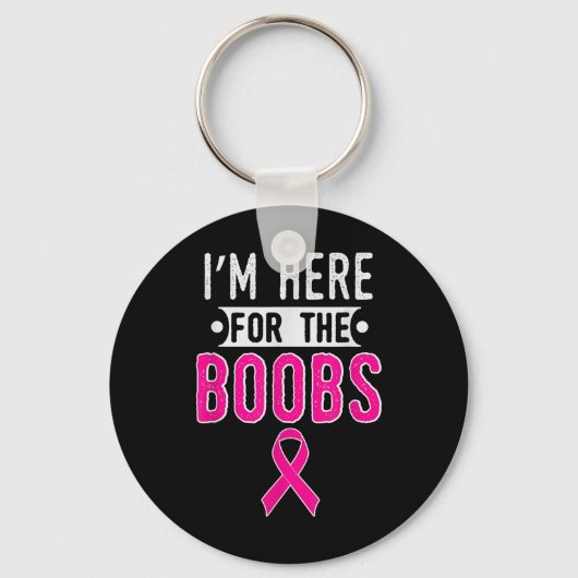 Borstkanker Awareness Month in Here voor de VS Sleutelhanger (Voorkant)