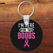 Borstkanker Awareness Month in Here voor de VS Sleutelhanger (Voorkant)