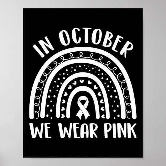 Borstkanker Awareness Month Rainbow Kinder Mannen  Poster (Voorkant)