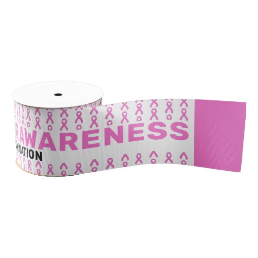 Borstkanker Awareness Pattern Ribbon Grosgrain Lint (Spoel)