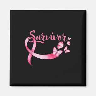 Borstkanker Awareness Pink Butterflies Band Onderz Magneet