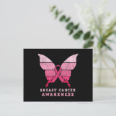 Borstkanker Awareness Pink Ribbon Butterfly Gift Briefkaart (Staand voorkant)