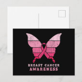 Borstkanker Awareness Pink Ribbon Butterfly Gift Briefkaart (Voorkant / Achterkant)