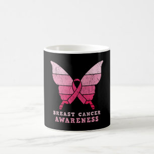Borstkanker Awareness Pink Ribbon Butterfly Gift Koffiemok