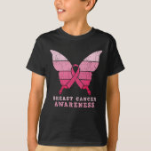 Borstkanker Awareness Pink Ribbon Butterfly Gift T-shirt (Voorkant)