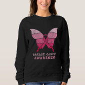 Borstkanker Awareness Pink Ribbon Butterfly Gift Trui (Voorkant)