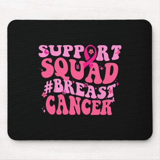 Borstkanker Awareness Pink Support Squad Borst Muismat (Voorkant)