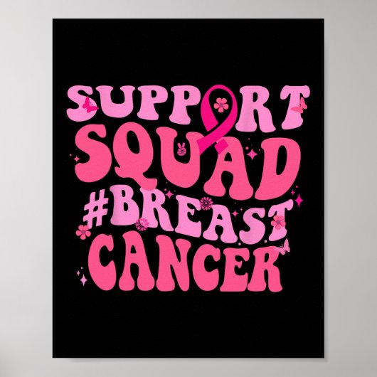 Borstkanker Awareness Pink Support Squad Borst Poster (Voorkant)