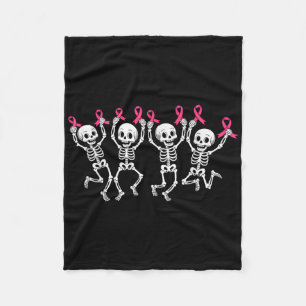 Borstkanker Awareness Pink Warrior Skeleton Pink Fleece Deken