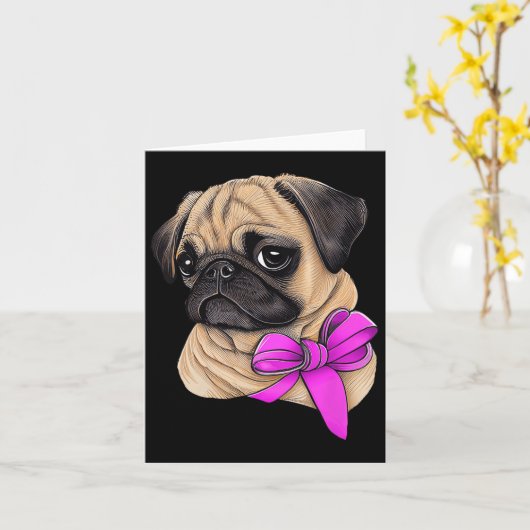 Borstkanker Awareness Pug Borstkanker Maand Kaart (Gele Bloem)