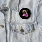 Borstkanker Awareness Pug Borstkanker Maand Ronde Button 5,7 Cm (In situ)